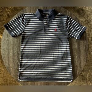Polo Ralph Lauren Boys' Navy Stripped Performance Golf Shirt, L (14-16)